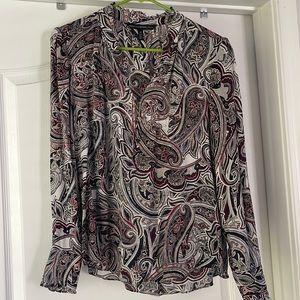 WHBM silk paisley blouse
